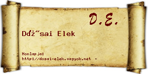 Dósai Elek névjegykártya