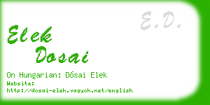 elek dosai business card