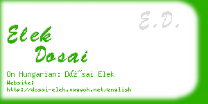elek dosai business card
